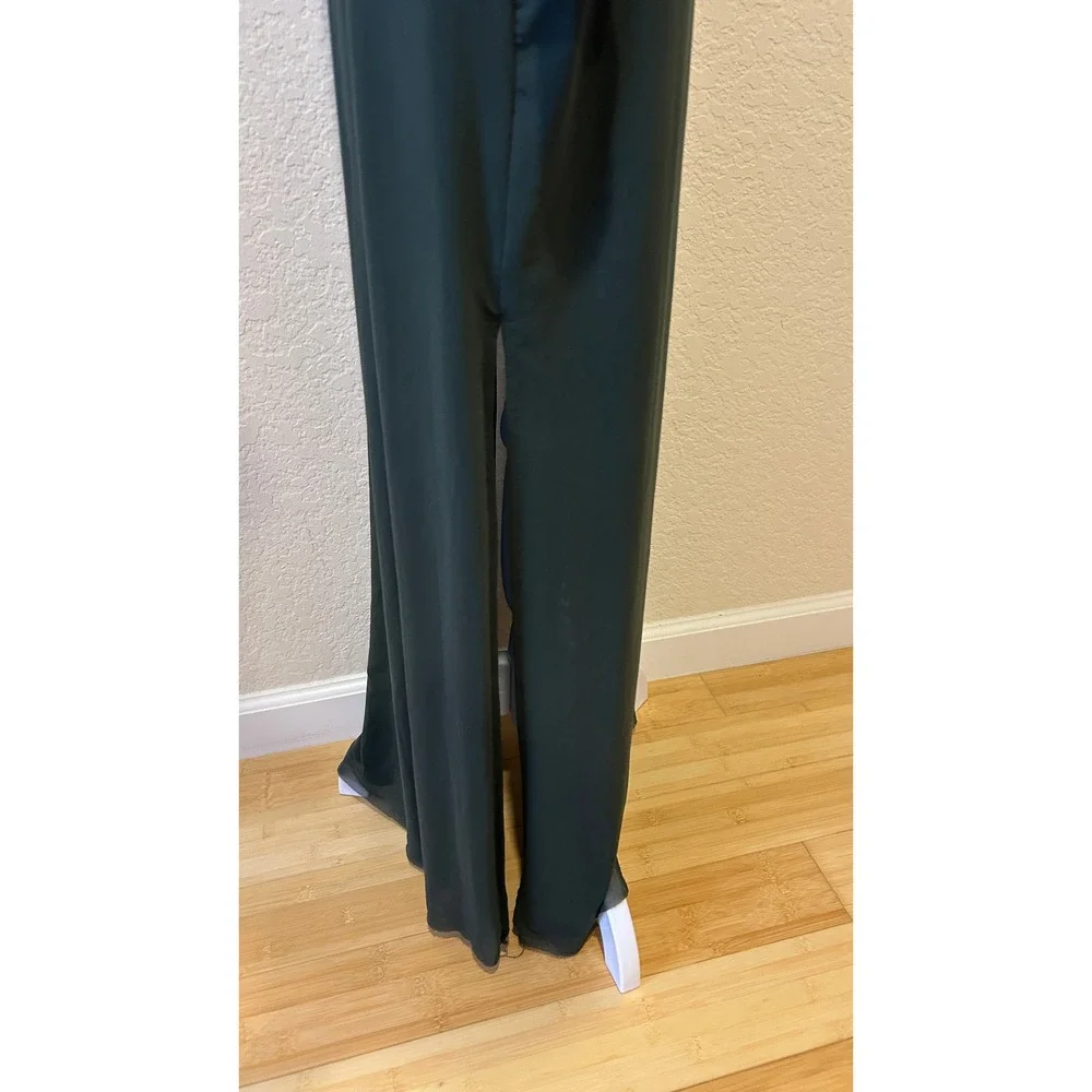 Silence + Noise Maxi Dress Sz L Green Mesh Long Sleeve Sheer Forest Fairy Goth
